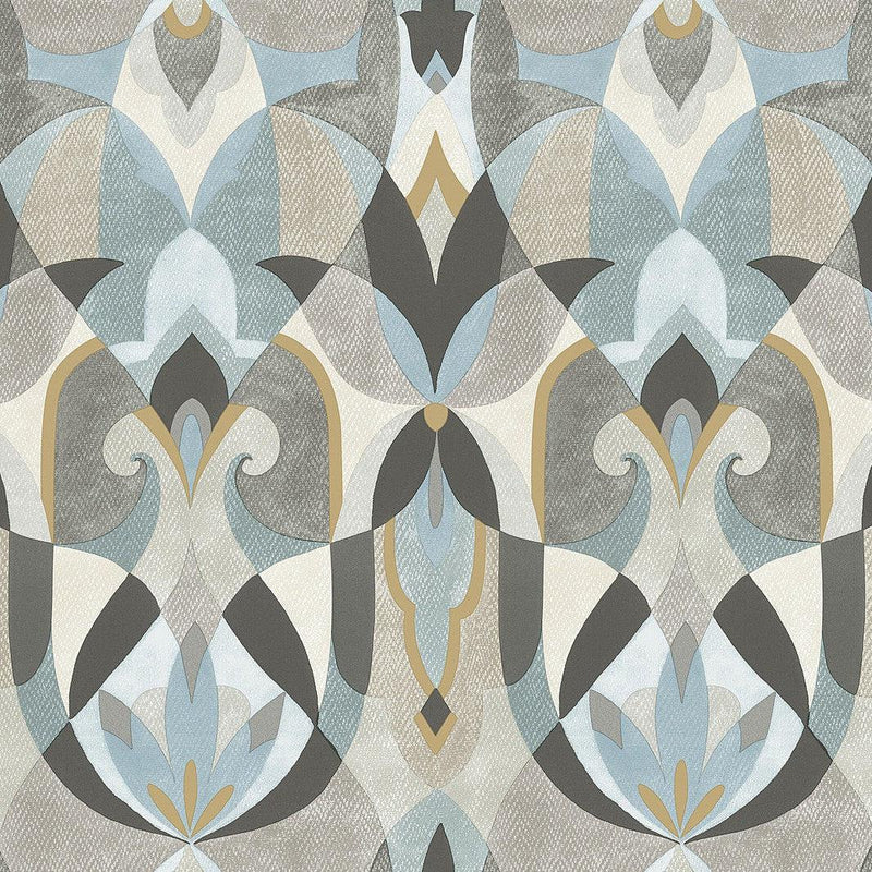 Wallpaper Malta Wallpaper Sample // Neutal & Blue 8 x 10 