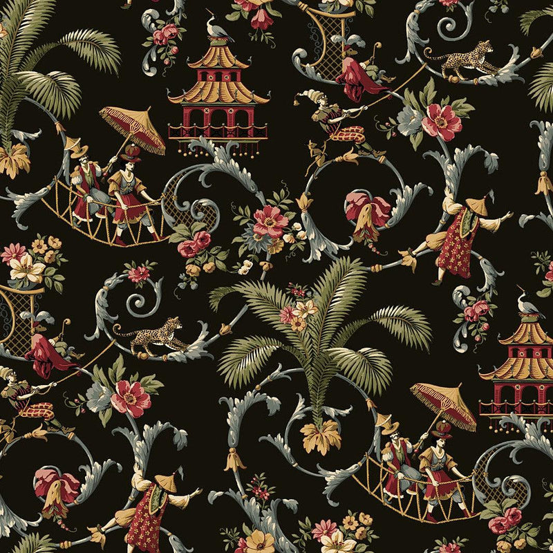 Wallpaper Mandarin Rose Wallpaper Sample // Red 8 x 10 