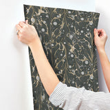 Wallpaper Marbled Endpaper Wallpaper // Black & Gold 