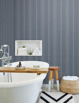 Wallpaper Market Stripe Wallpaper // Navy 