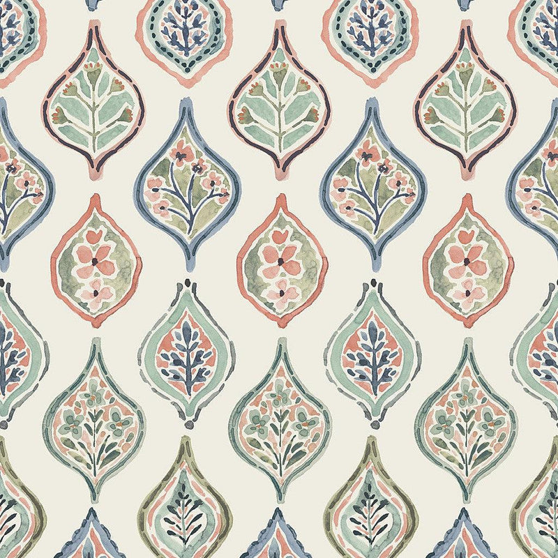 Wallpaper Marketplace Motif Wallpaper // Off White & Green 