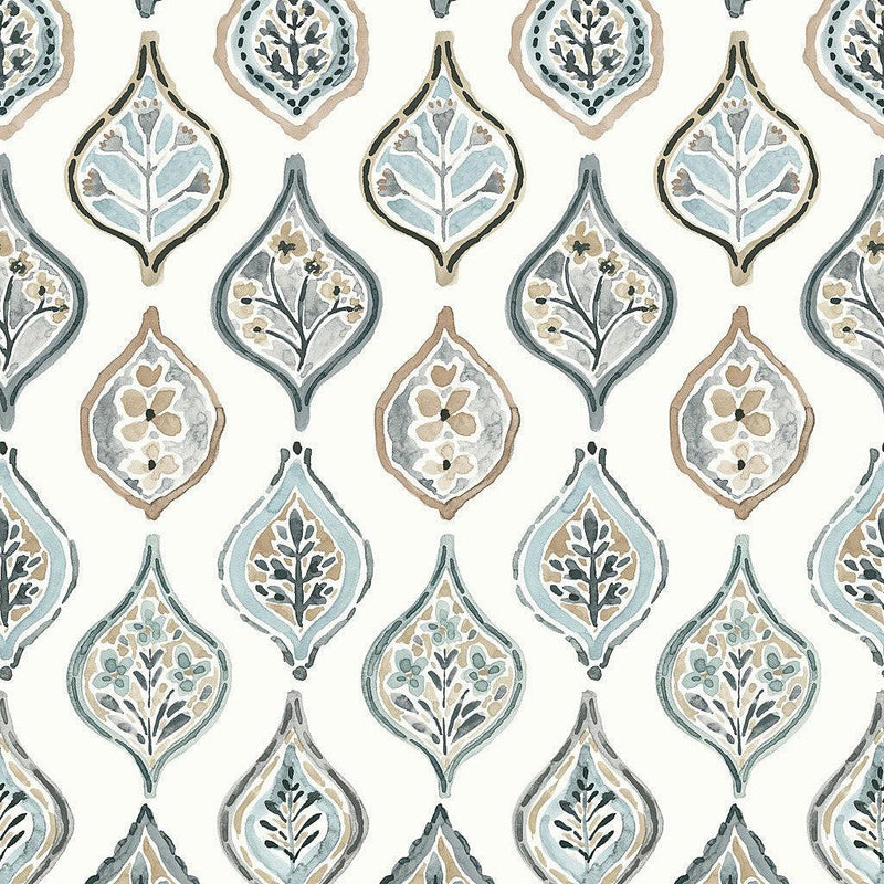 Wallpaper Marketplace Motif Wallpaper Sample // White & Neutral 8 x 10 