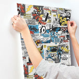 Wallpaper Marvel Comics Pow! Wallpaper // Black & Blue 