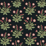 Wallpaper Meadow Flowers Wallpaper // Black & Rose Gold Metallic 