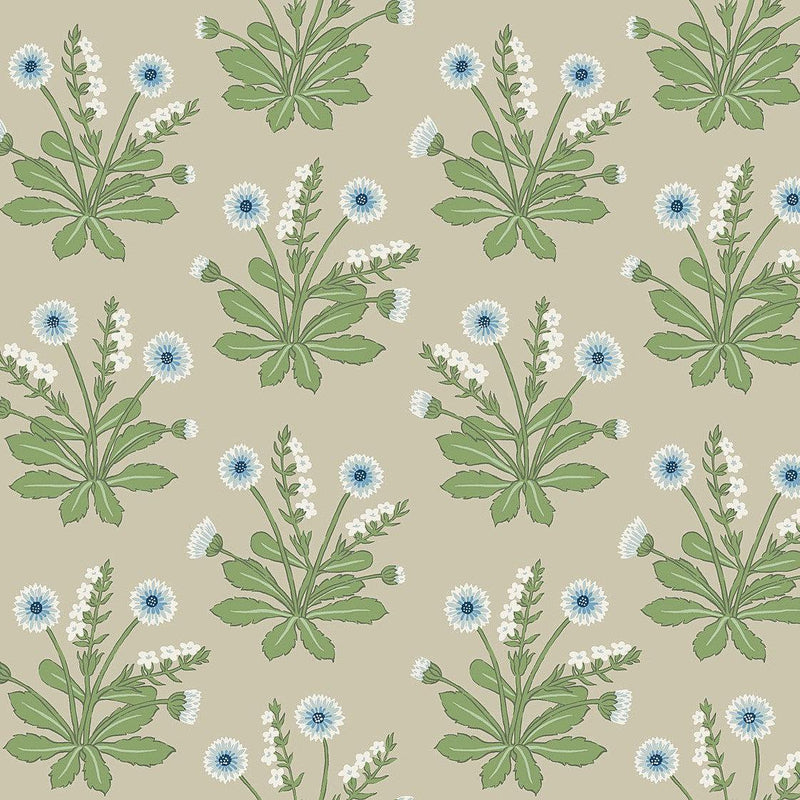 Wallpaper Meadow Flowers Wallpaper Sample // Linen & Blue 8 x 10 