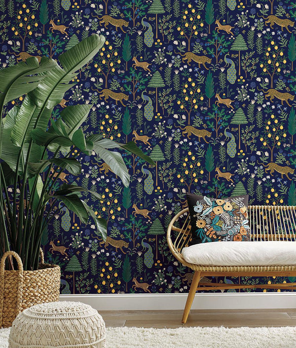 Wallpaper Menagerie Peel & Stick Wallpaper // Blue 