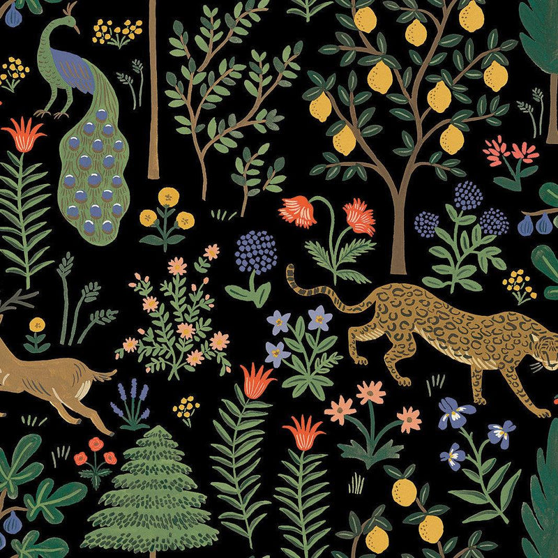 Wallpaper Menagerie Peel & Stick Wallpaper Sample // Black 8 x 10 