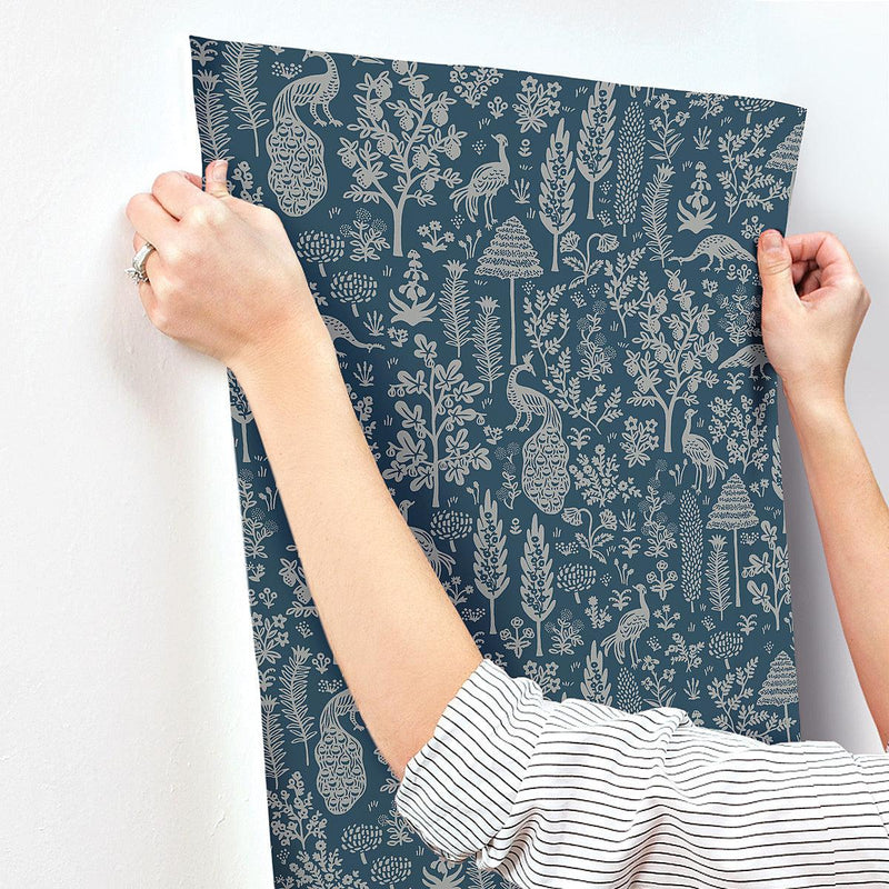 Wallpaper Menagerie Toile Wallpaper // Dark Blue 