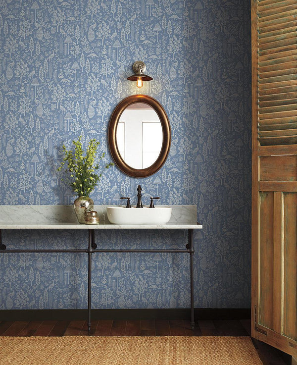 Wallpaper Menagerie Toile Wallpaper // Light Blue 