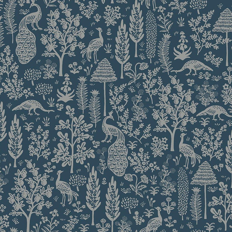 Wallpaper Menagerie Toile Wallpaper Sample // Dark Blue 8 x 10 