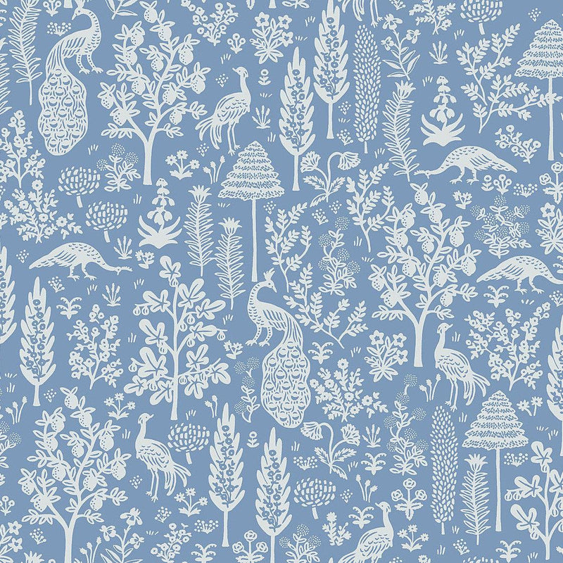 Wallpaper Menagerie Toile Wallpaper Sample // Light Blue 8 x 10 