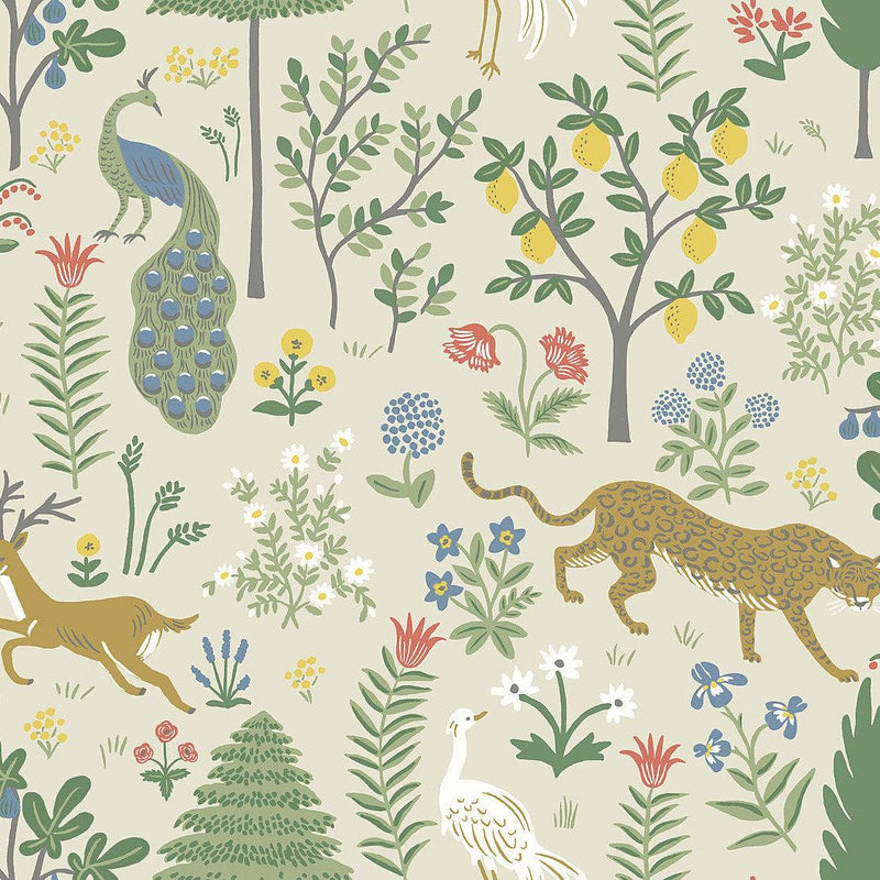 Wallpaper Menagerie Wallpaper Sample // Beige 8 x 10 