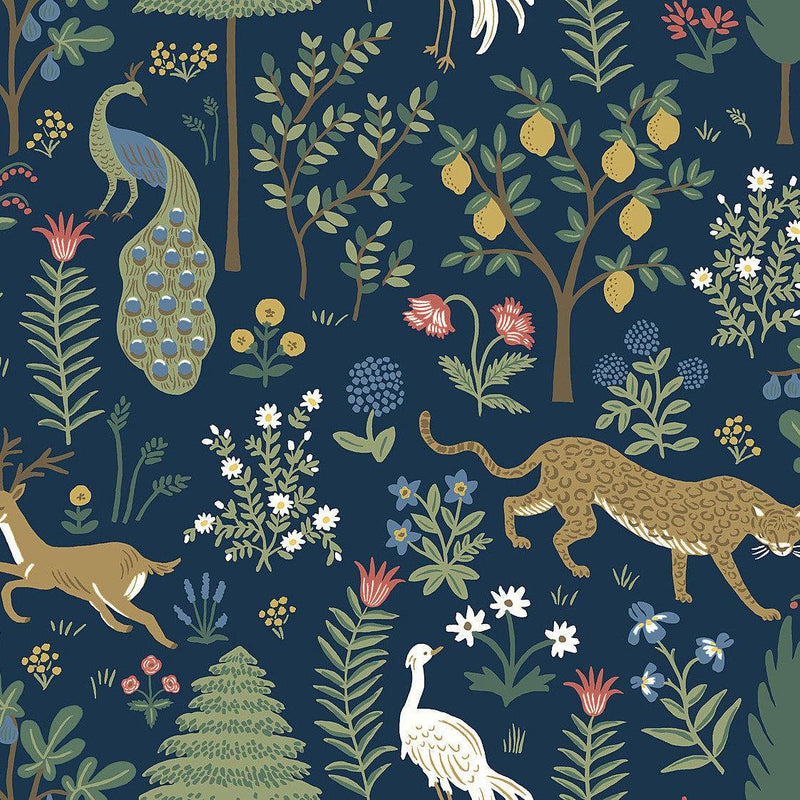 Wallpaper Menagerie Wallpaper Sample // Blue & Brown 8 x 10 