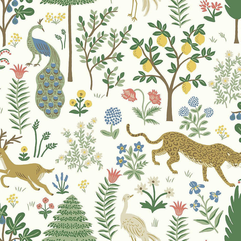 Wallpaper Menagerie Wallpaper Sample // White & Brown 8 x 10 