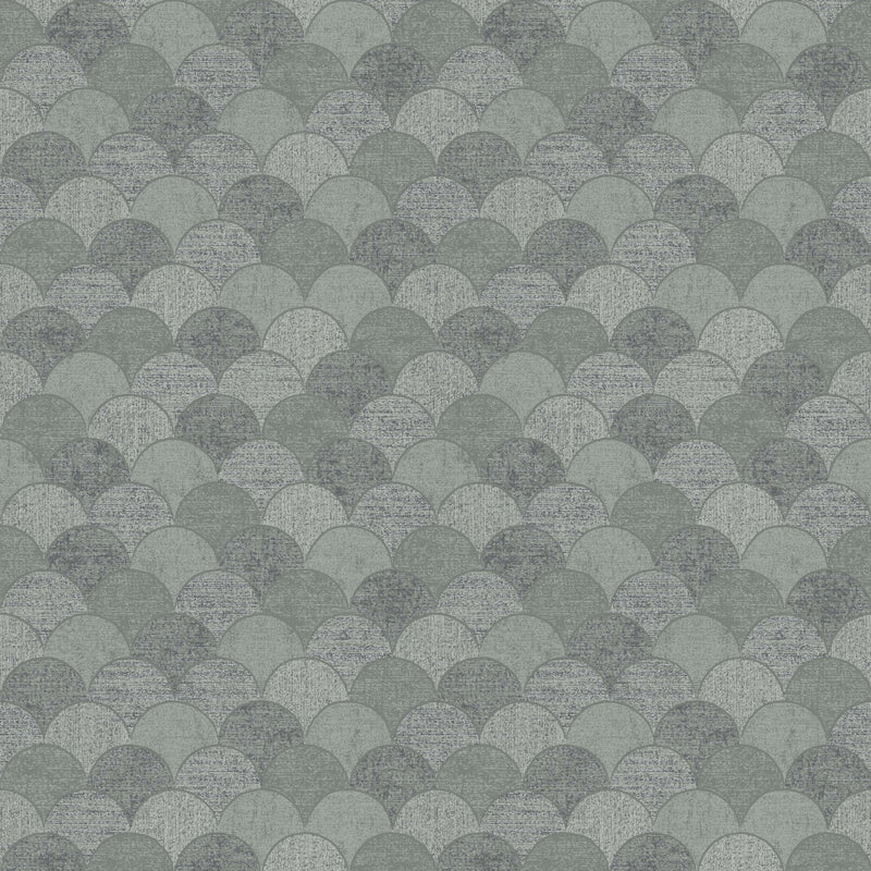 Wallpaper Mermaid Scales Wallpaper // Grey & Silver 
