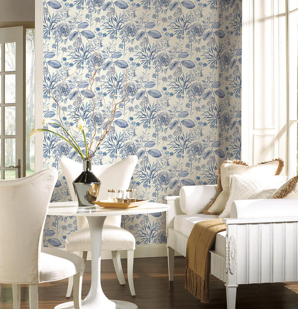 Wallpaper Midsummer Floral Wallpaper // Blue 