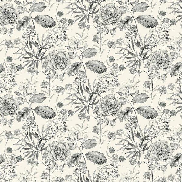 Wallpaper Midsummer Floral Wallpaper // Grey 