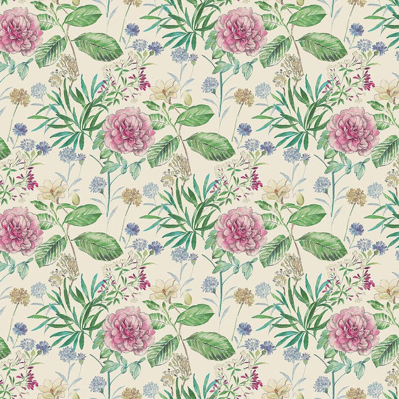 Wallpaper Midsummer Floral Wallpaper Sample // Pink 8 x 10 