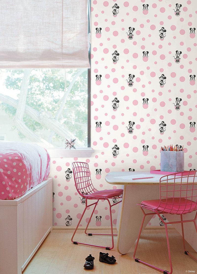 Wallpaper Minnie Dots Wallpaper // Pink 