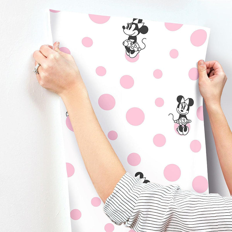 Wallpaper Minnie Dots Wallpaper // Pink 