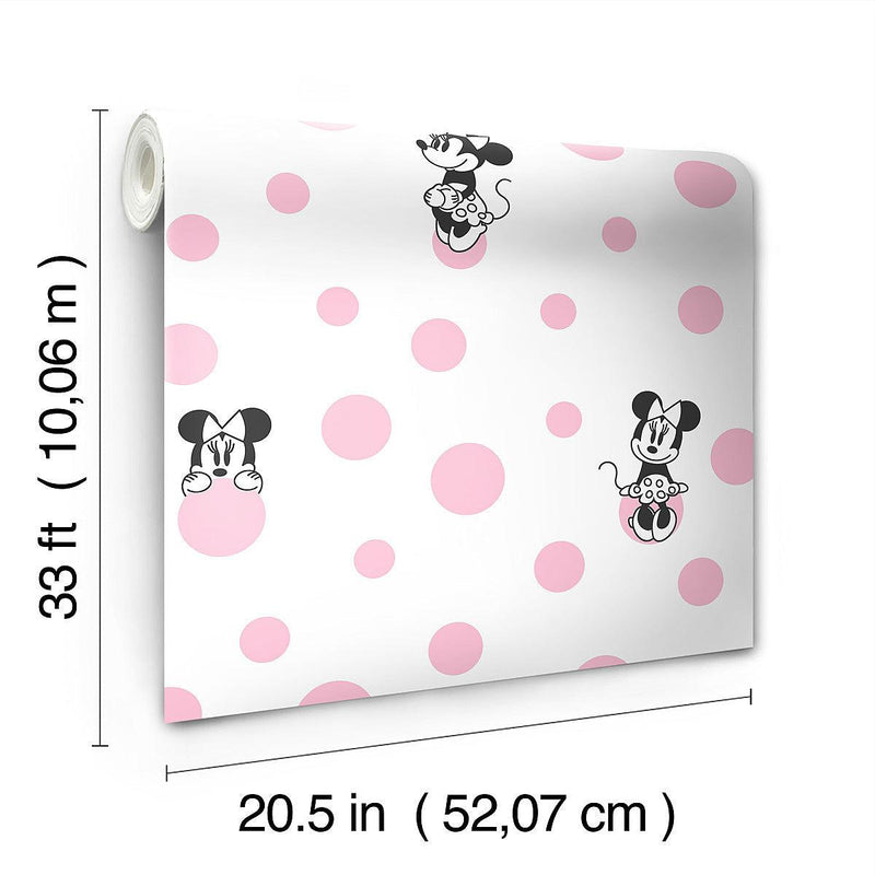 Wallpaper Minnie Dots Wallpaper // Pink 