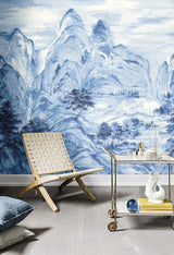 Wallpaper Misty Mountain Wall Mural // Blue 