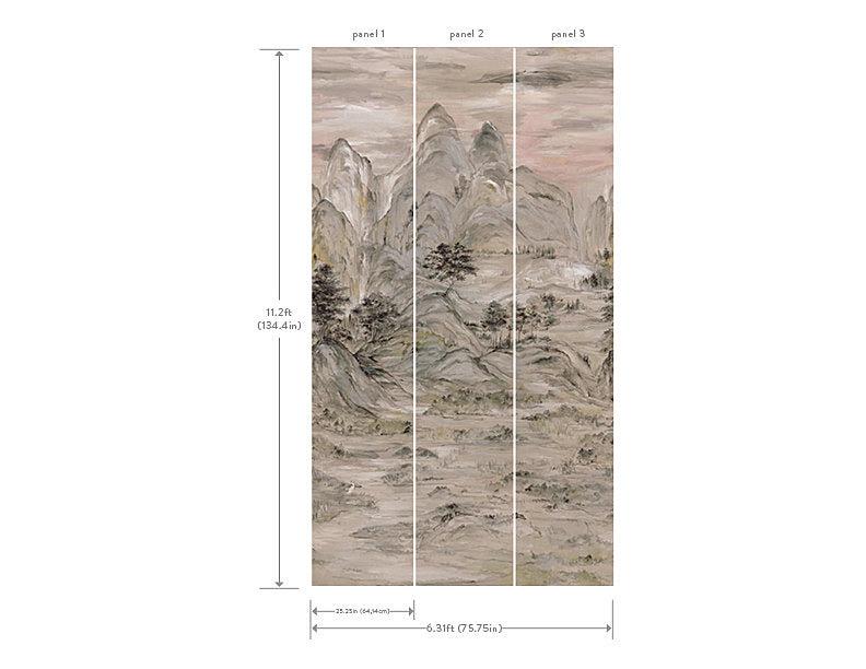Wallpaper Misty Mountain Wall Mural // Taupe 