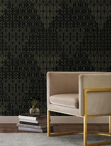 Wallpaper Modern Chandelier Wallpaper // Black 