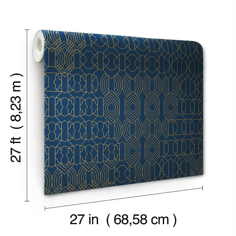 Wallpaper Modern Chandelier Wallpaper // Blue 
