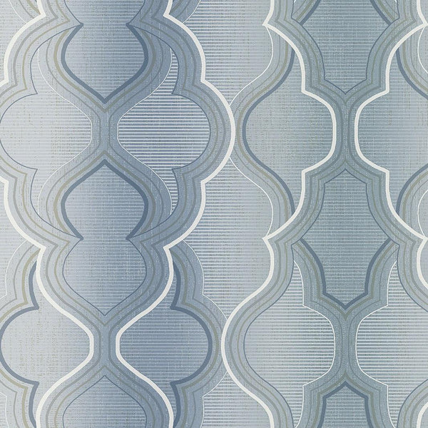 Wallpaper Modern Ombre Damask Wallpaper // Blue 