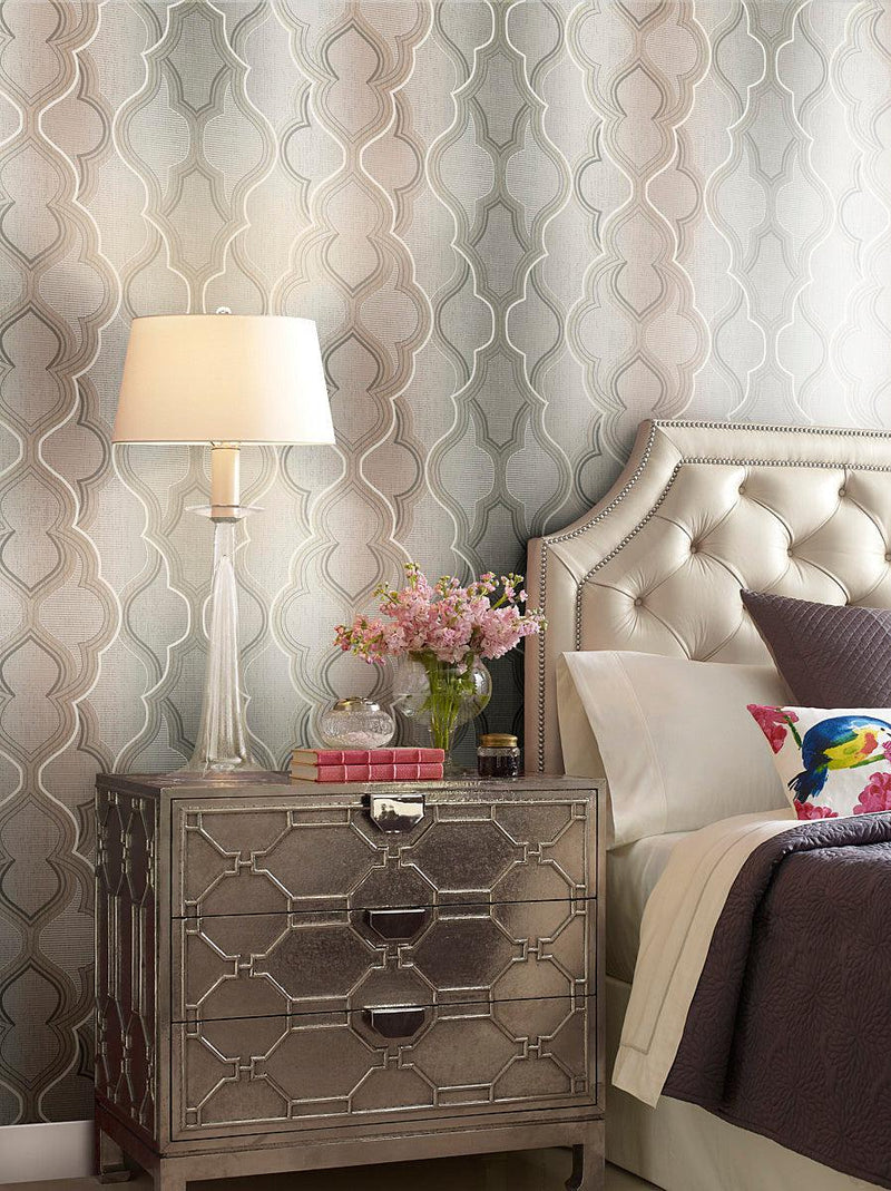 Wallpaper Modern Ombre Damask Wallpaper // Brown 