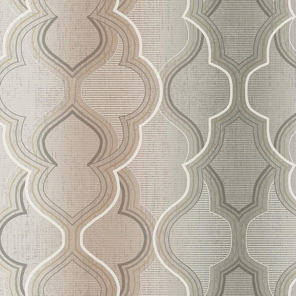 Wallpaper Modern Ombre Damask Wallpaper // Brown 