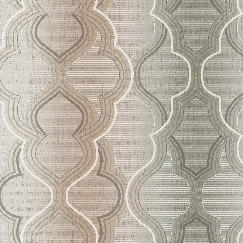 Wallpaper Modern Ombre Damask Wallpaper Sample // Brown 8 x 10 