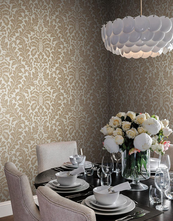 Wallpaper Modern Romance Wallpaper // Gold Metallic 