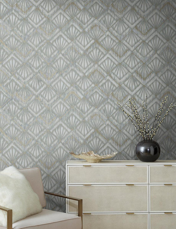 Wallpaper Modern Shell Wallpaper // Blue & Grey 
