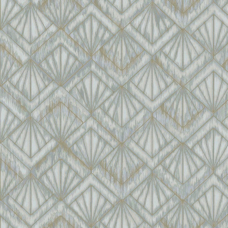 Wallpaper Modern Shell Wallpaper Sample // Blue & Grey 8 x 10 