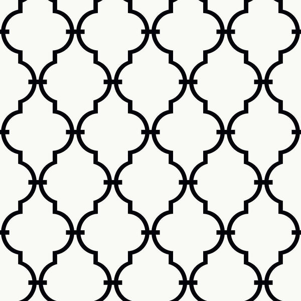 Wallpaper Modern Trellis Wallpaper // Black 