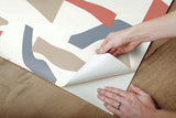 Wallpaper Modernist Peel & Stick Wallpaper // Coral & Blue 