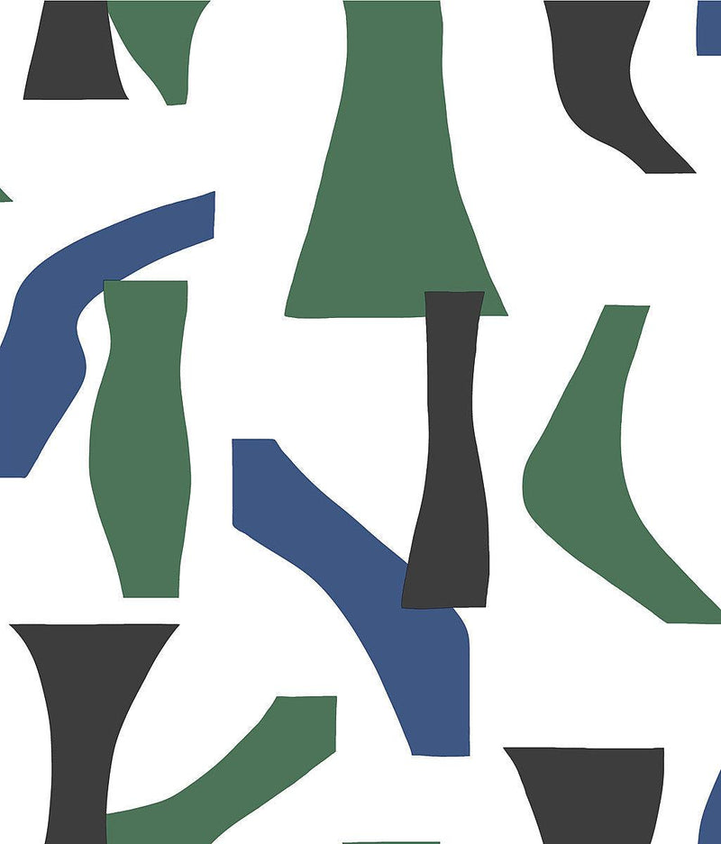 Wallpaper Modernist Peel & Stick Wallpaper // Green & Blue 