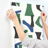 Wallpaper Modernist Peel & Stick Wallpaper // Green & Blue 