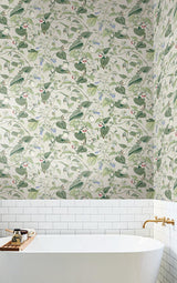 Wallpaper Moon Flower Wallpaper // Light Taupe 