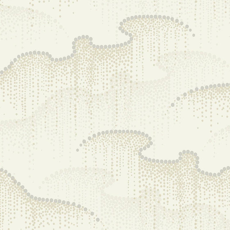 Wallpaper Moonlight Pearls Wallpaper Sample // Cream 8 x 10 