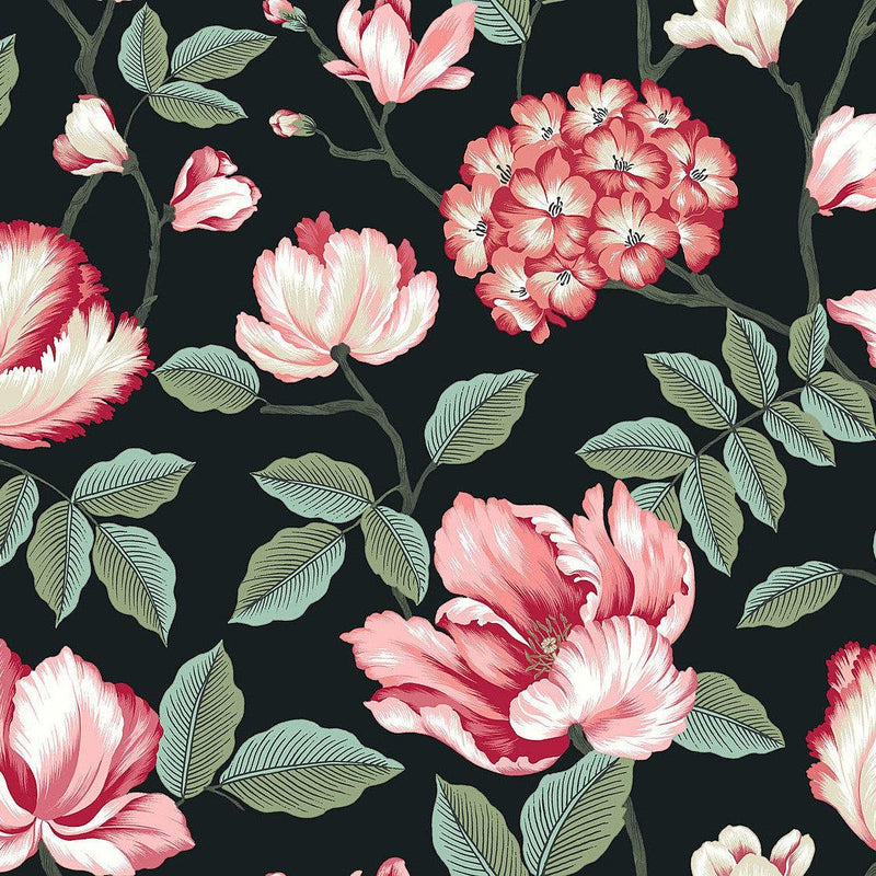 Wallpaper Morning Garden Wallpaper Sample // Black 8 x 10 