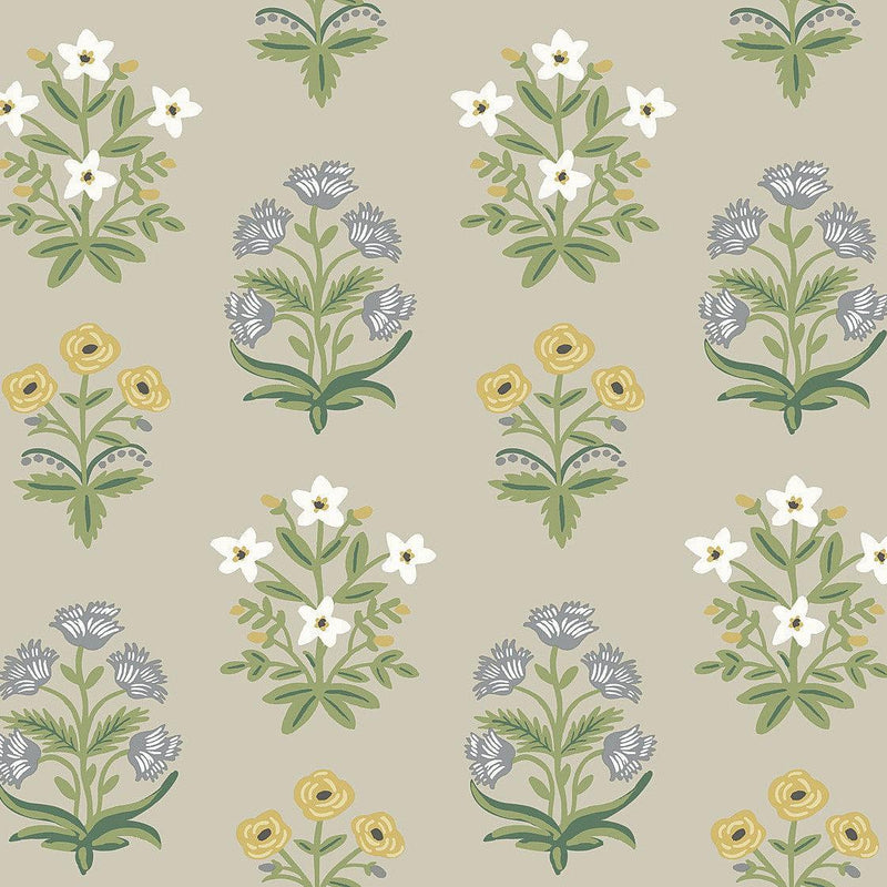 Wallpaper Mughal Rose Wallpaper Sample // Beige & Purple 8 x 10 