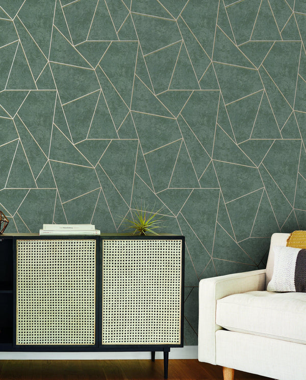 Wallpaper Nazca Wallpaper // Dark Grey & Gold 