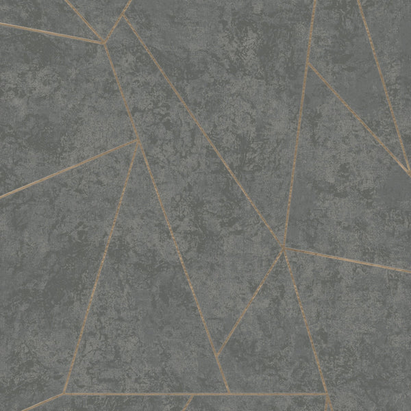 Wallpaper Nazca Wallpaper // Dark Grey & Gold 