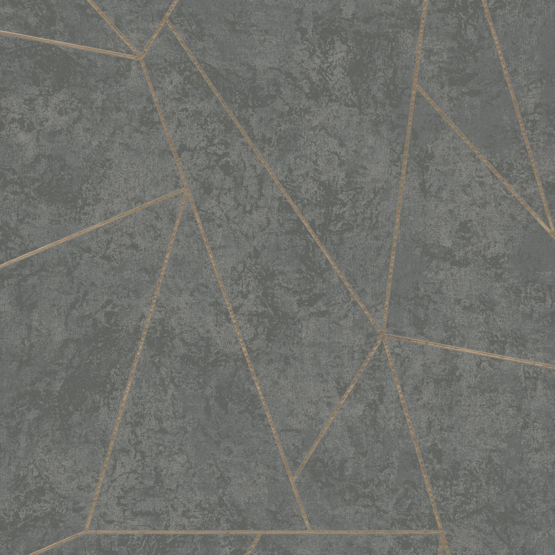 Wallpaper Nazca Wallpaper Sample // Dark Grey & Gold 8 x 10 