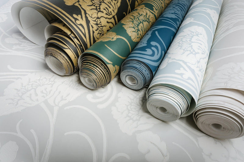 Wallpaper Nouveau Damask Wallpaper // Black 