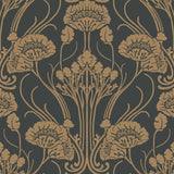 Wallpaper Nouveau Damask Wallpaper // Black 