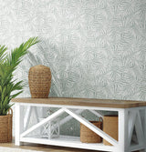 Wallpaper Oahu Fronds Wallpaper // Light Green & White 